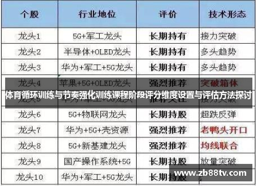 体育循环训练与节奏强化训练课程阶段评分维度设置与评估方法探讨